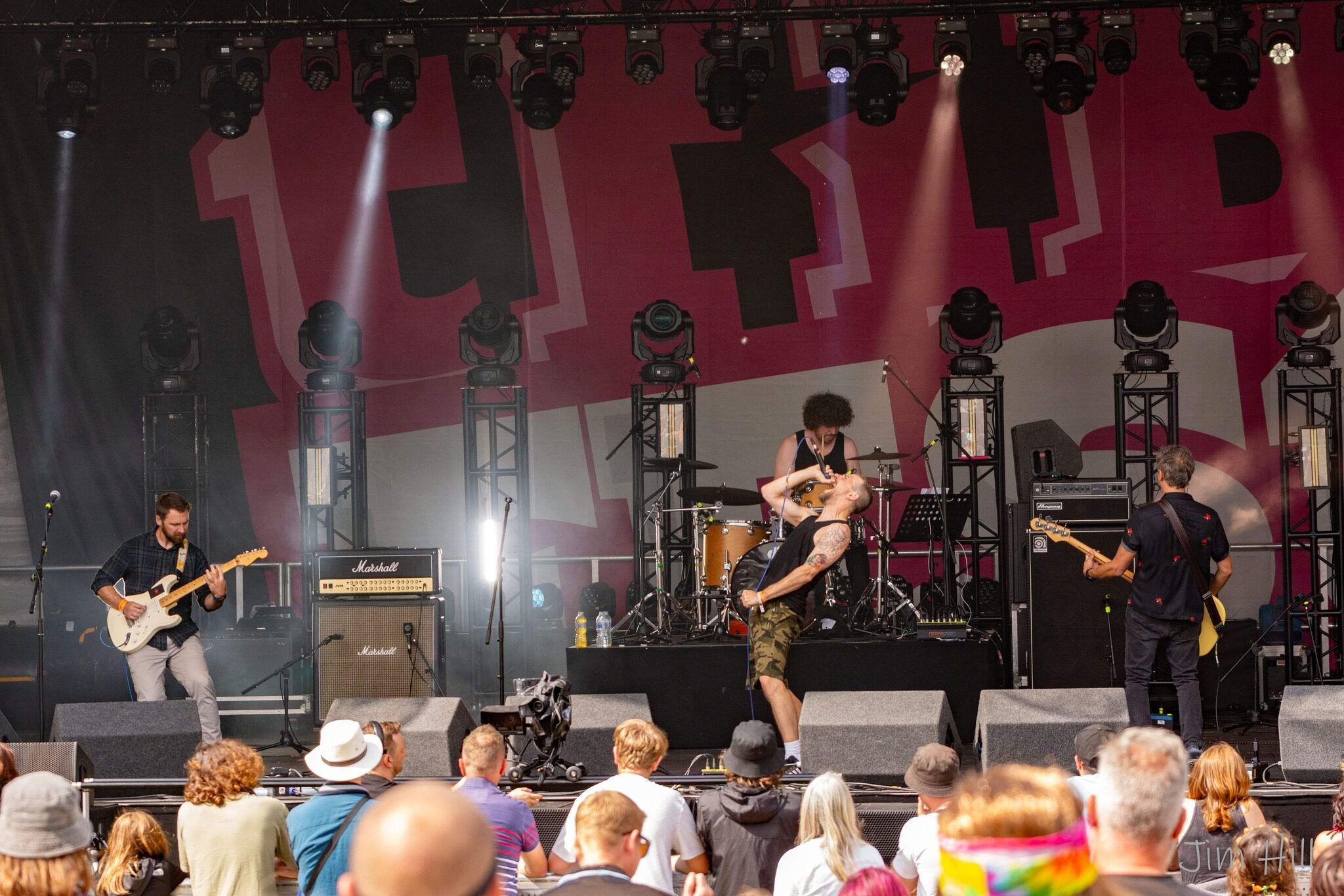 Rage Again The Machine performing live on the main stage at Tribfest 2024, delivering a high-energy tribute to Rage Against The Machine.